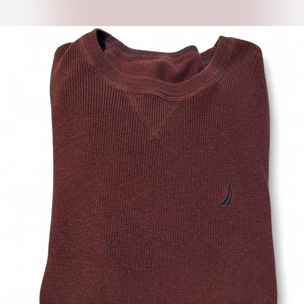 (SOLD) Nautica Men's Burgundy Crewneck Sweater